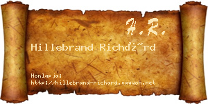 Hillebrand Richárd névjegykártya